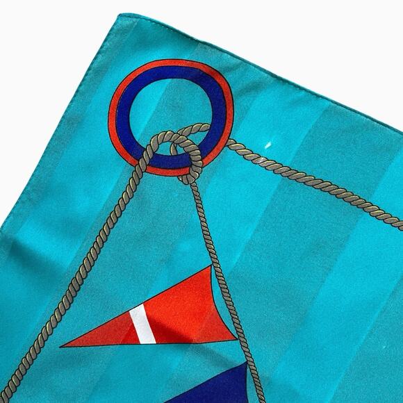 Womens Fashion Neck Scarf Signal Nautical Flags Sailing Blue Square 30x30 - Picture 8 of 10